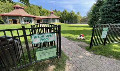A park in Saranac Lake with an indoor carousel