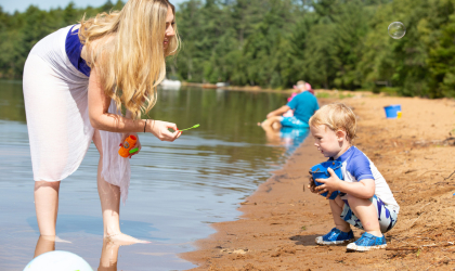 A little gem of a swimming beach at Lake Clear.