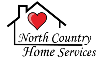 North Country Home Services with an outline of a house with a large red heart.