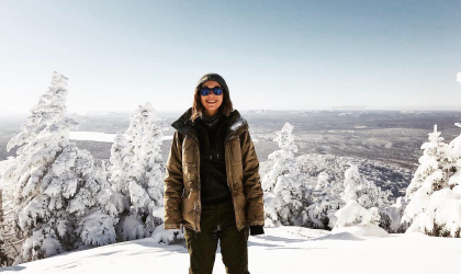 Debar Mountain is a popular ski/shoe combination in winter.